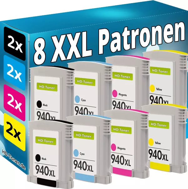 8x Cartuchos de Tinta para HP 940XL Officejet 8000 8500A Pro Impresora Set