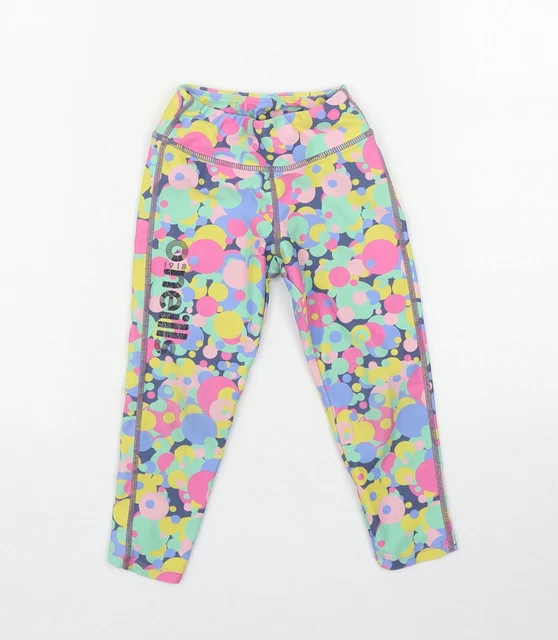 O'Neills Girls Multicoloured Geometric Polyester Jogger Trousers Size 3-4 Years