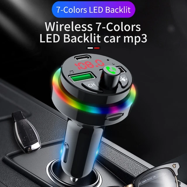 Transmetteur Fm Bordure Stéréo Bluetooth sans Fil Mains-Libres Multifonction