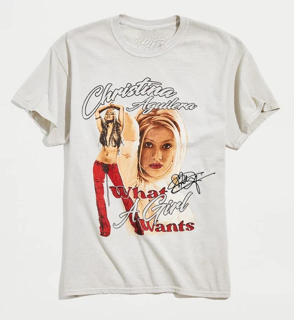Vintage Christina Aguilera What A Girl Wants Cotton White Unisex Shirt MM506