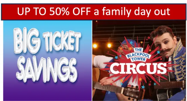 4 x 🎉  ALMOST FREE TICKETS  🎉 TO The Blackpool Circus  ✅ EXPIRES 31/12/2024  ✅