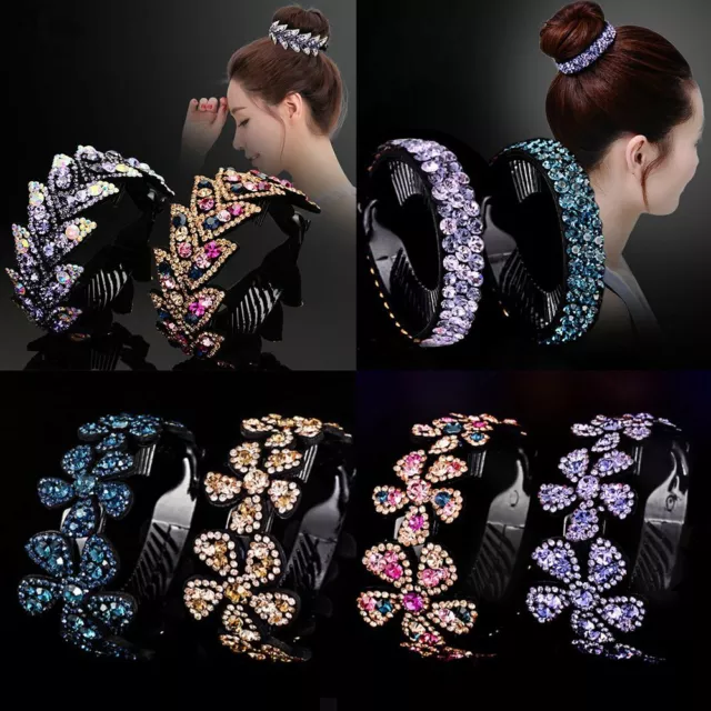 Flowers Hair Clips Rhinestone Hairpins Bird Nest Twist Clip Crystal Hair Claw