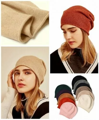 Prettystern Bord roulé Femmes Décontractée Laine de cachemire Cashmere Beanie