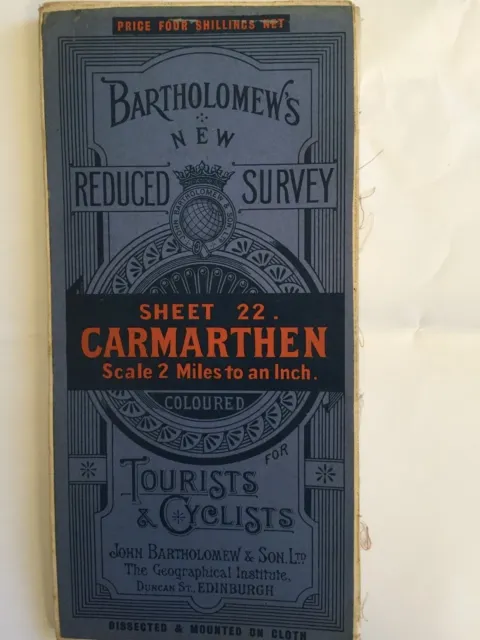 "Barthomew's New Reduced Survey for Tourists & Cyclists(Carmarthen-circa 1900)