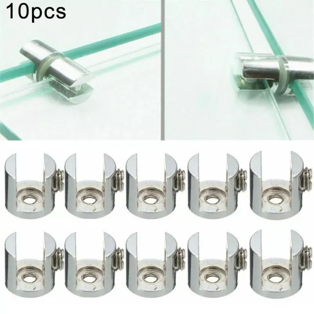 Easy to Install Glass Shelf Brackets Clip for 6 12mm Shelves (Pack of 10)