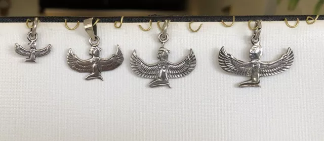 Beautiful Solid heavy Hand Made Egyptian Queen Isis Solid Silver Pendant/Charm