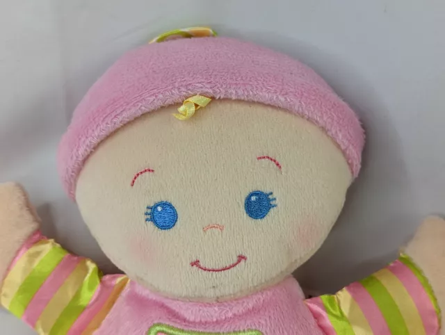 Fisher Price Babys First Doll Plush Rattle 10 Inch 2008 Stuffed Animal Toy 2