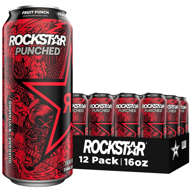 Punched Energy Drink, Fruit Punch, 16Oz Cans (12 Pack) (Packaging May Vary)