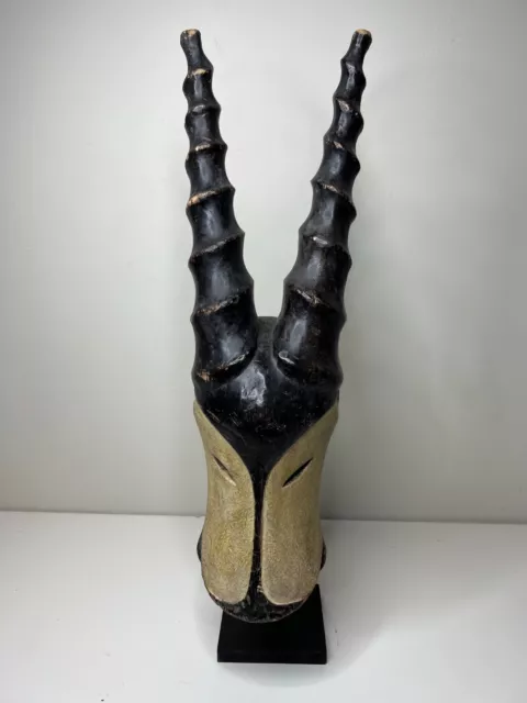 hand carved Animal/Antelope helmet African tribal mask 22" X 6" African Art