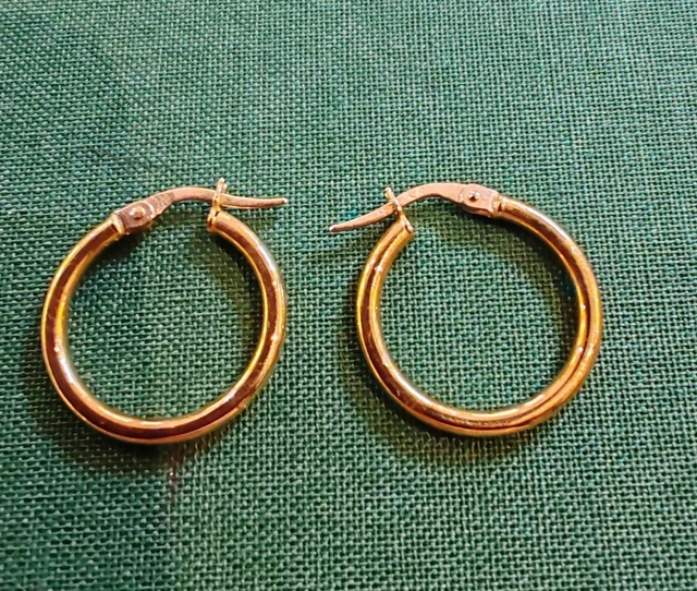 Créoles En Or 18 Carats (750/1000) - Diamètre 15 Mm, épaisseur 2 Mm, Neuves Sans Emballage