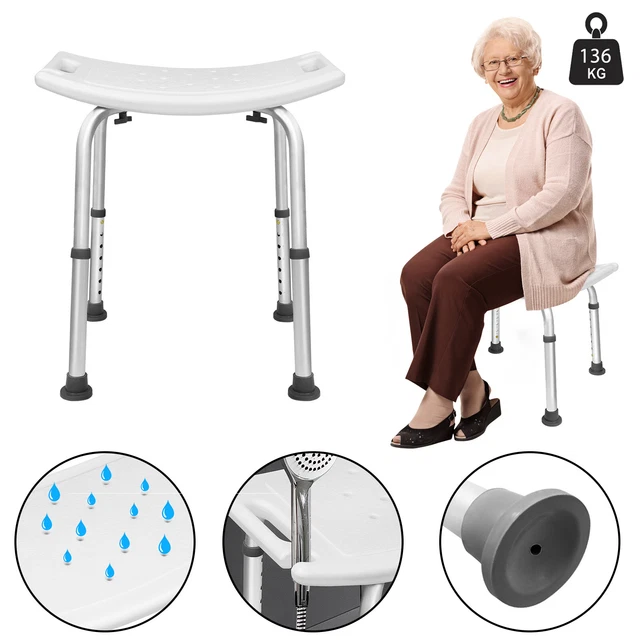 Taburete de ducha ajustable en altura taburete de baño 136 kg asiento de ducha baño silla de baño silla de ducha #