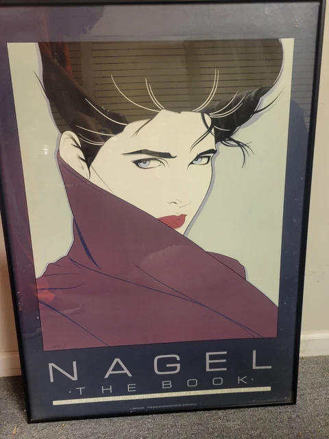 Patrick Nagel 1985 The Book Poster Art Print Framed 36x26 Signed