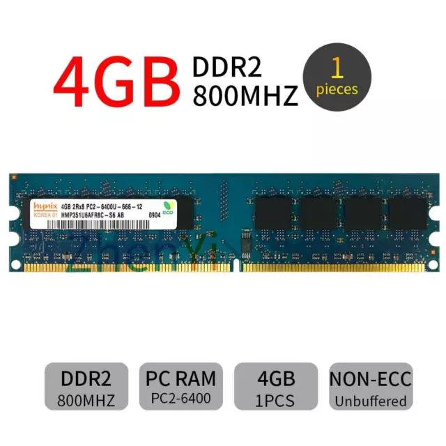 4GB 2GB 1GB DDR2 PC2-6400U 800MHz 2Rx8 240Pin Desktop DIMM RAM For Hynix LOT UK
