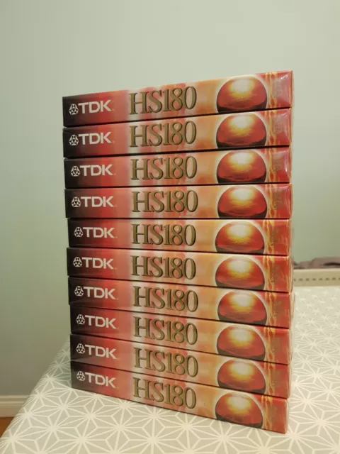 10 x TDK HS180 Brand New Sealed 3 Hour VHS Tapes