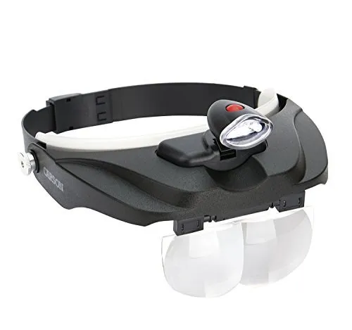 Carson Optical Pro Series MagniVisor Deluxe Head-Worn LED Lighted Magnifier w...