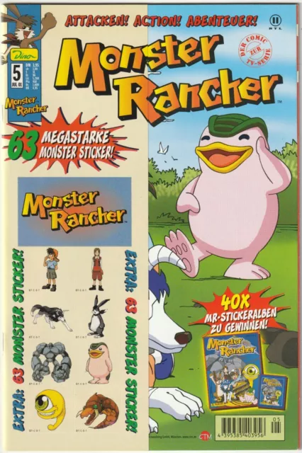 ✪ MONSTER RANCHER #5 + Sticker, Dino 2001 MANGA-COMICHEFT TOP Z1 *Anime