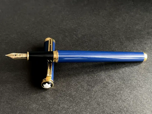 [Excellent] MONTBLANC NOBLESSE OBLIGE Navy Blue Vintage Fountain Pen Nib:14K/F