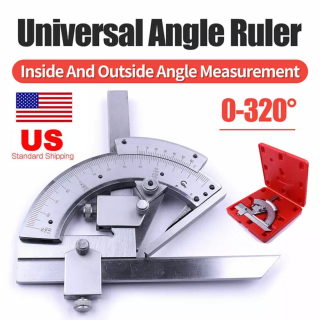 Carbon Steel 0-320° Precise Angle Measuring Finder Ruler Bevel Protractor Tool