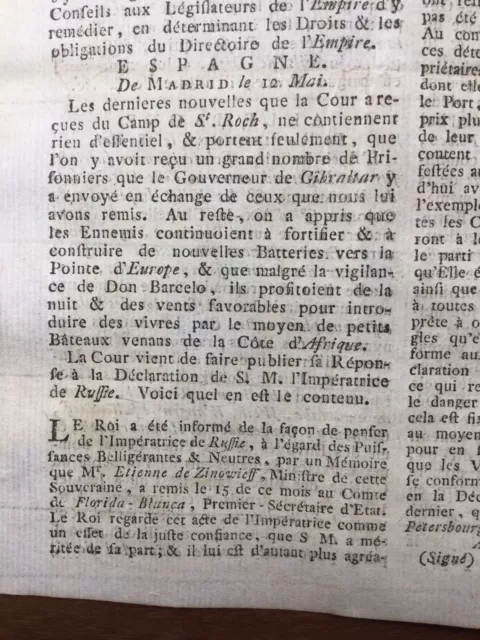 Siège de Gibraltar 1780 Henry Grattan Irlande Canada Rochambeau New York Holland 3