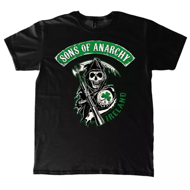 Sons of Anarchy Green Patch Irland Chapter Grim Reaper Shamrock Männer T-Shirt