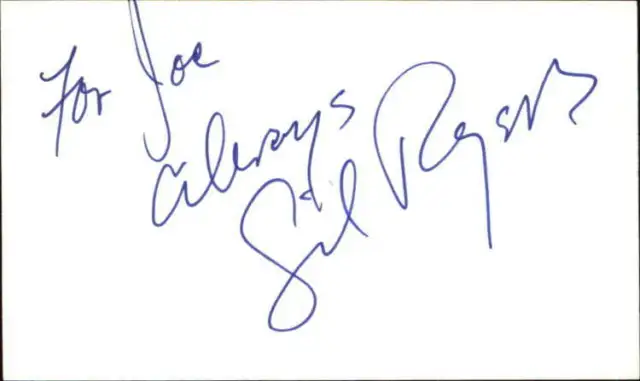 GIL ROGERS GUIDING LIGHT Signed 3"x5" Index Card