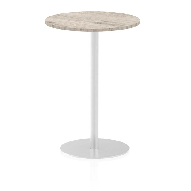 Dynamic Italia 600Mm Poseur Round Table Grey Oak Top 1145Mm High Leg ITL0117