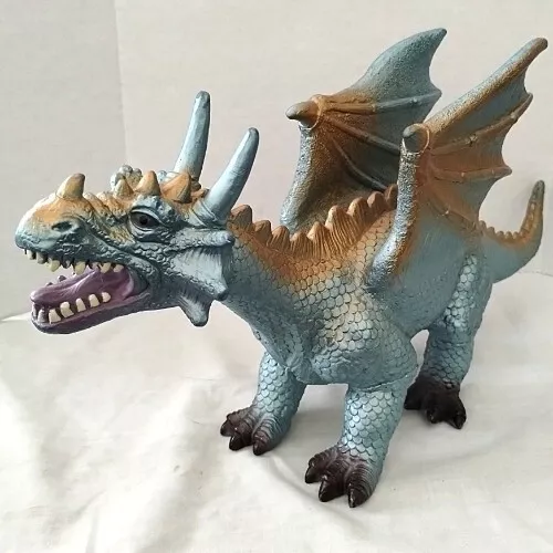 DRAGON FIREDRAKE Soft Rubber Toy FLYING WINGED 7" T x 14” W Date 2014 CREATOLOGY