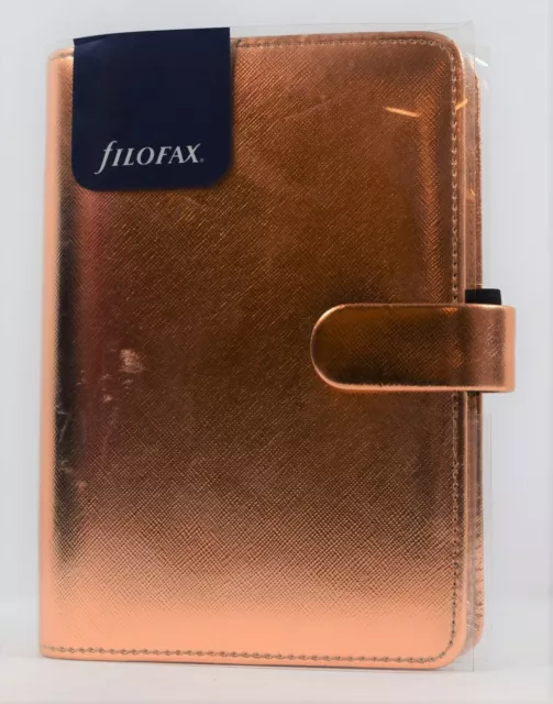 Filofax Saffiano Personal Organiser with Rose Gold Faux Leather Cover NEW