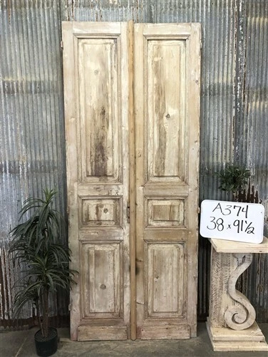 Antique French Double Doors (38x91.5) Raised Panel Doors, European Doors A374