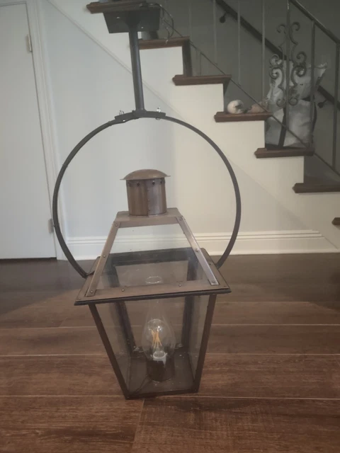 Flambeaux Copper Bourbon Street Lantern 23", finneal, ceiling yoke (Set of 3)