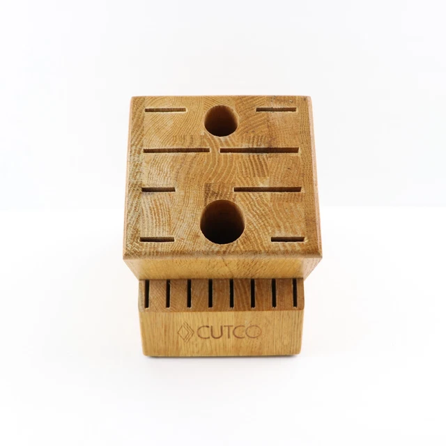 Cutco Homemaker 18 Slot Knife Block 8 Steak Slots Honey Oak Wood ~ Made in USA