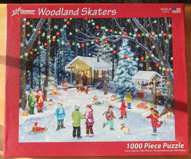 "Woodland Skaters" 1,000 piece jigsaw puzzle by Vermont Christmas Company