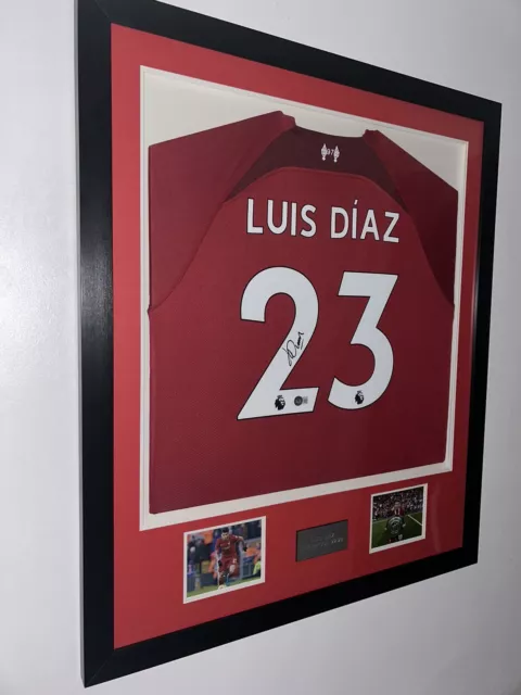 Luis Diaz Signed 22-23 Liverpool Shirt Framed With COA