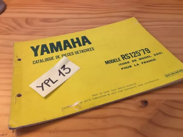 Yamaha parts list RS125 1979 2A0 France RS 125 125RS catalogue pièce détachée