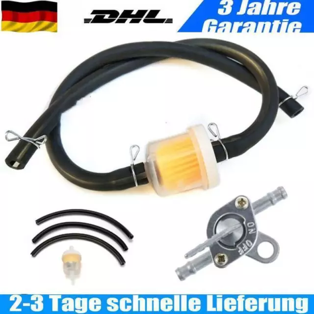 Universal Benzinhahn Filter Schlauch Schellen Set für Moped Quad ATV Rasenmäher