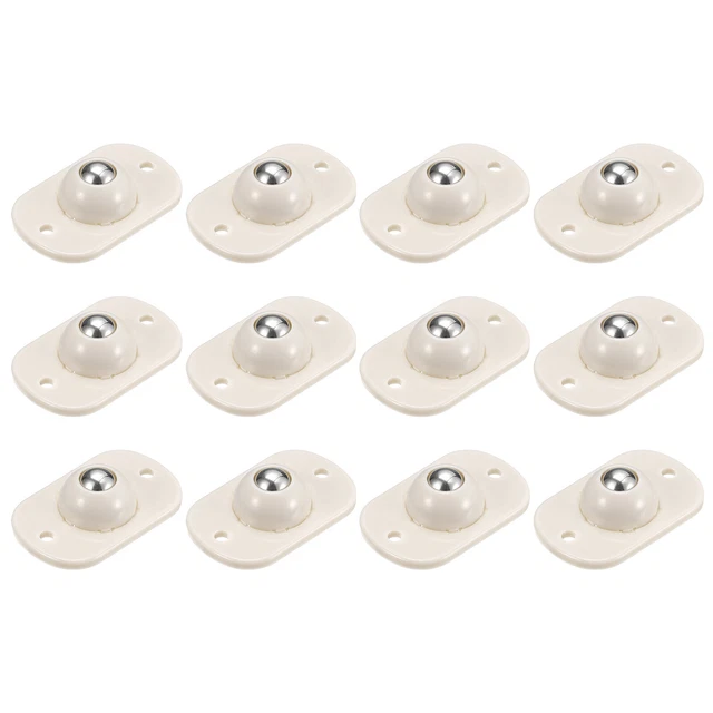 Self Adhesive Caster Wheels, (12Pcs/ White) Mini Swivel Paste Universal Pulley