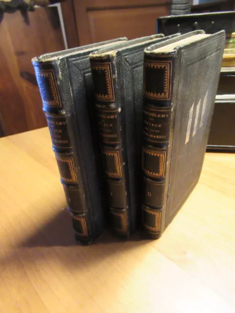 Livre Ancien -  Voyage du Jeune Anacharsis en Grèce  3 Volumes Barthélemy 1873