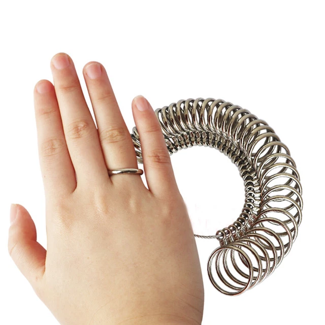 Metall Fingergrößenmesser Ringmesswerkzeug Schmuckzubehör Ring Sizer Set