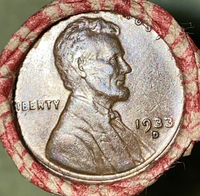 1 US Lincoln Wheat Cent 1C Penny Roll 1933-D/1910-S (50 Coins) 40%+ Pre-1940
