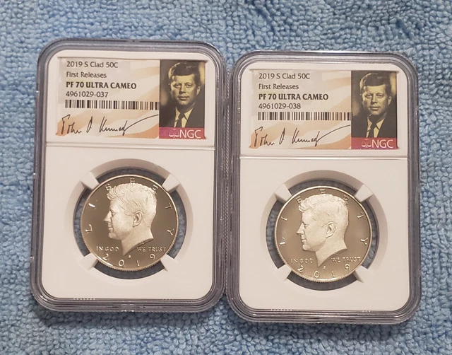 2019 S CLAD 50c JFK FIRST RELEASES NGC PF 70 ULTRA CAMEO A PERFECT COIN.
