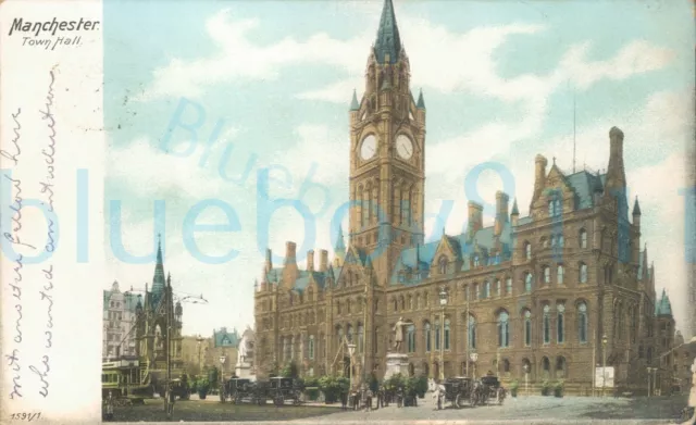 Manchester Town Hall 1905 Postmark Hartman 1591/1