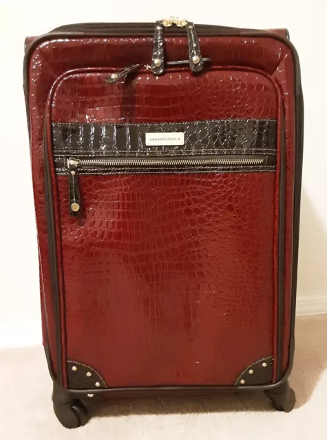 SAMANTHA BROWN FAUX CROCO BURGUNDY SUITCASE 24 inch  (pick up only)