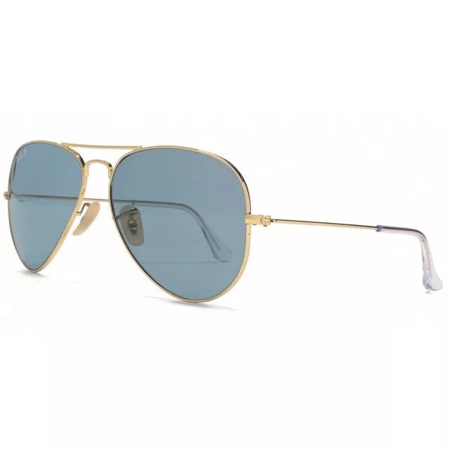 RARE Ray-Ban Aviator RB3025 001 3R 58 Gold/Polarized Blue Legend Lens Sunglasses