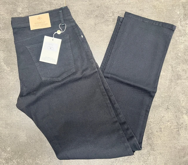 Jeans Luigi Borrelli Lusso Vintage Marrone Cotone - Taglia 42 (EU 58), Nuovi Con Etichette, Made In Italy - Foto 3
