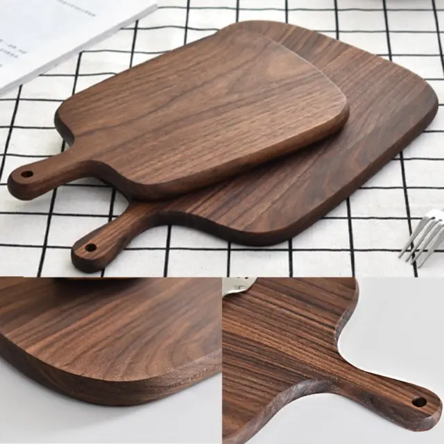 Walnut Wood Mini Cutting Board Chopping Block Small Fruit Plate Tray] Bread K9L2