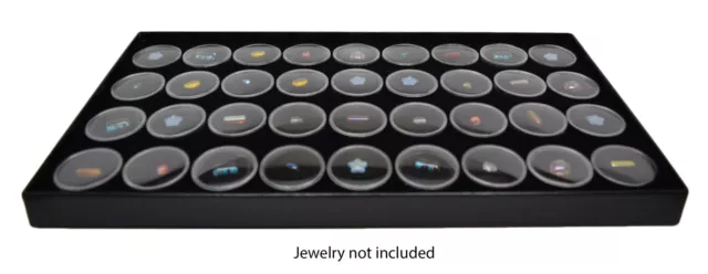 Novel Box Jewelry Stackable Black Plastic Utility Tray With Gem Jar Insert 3