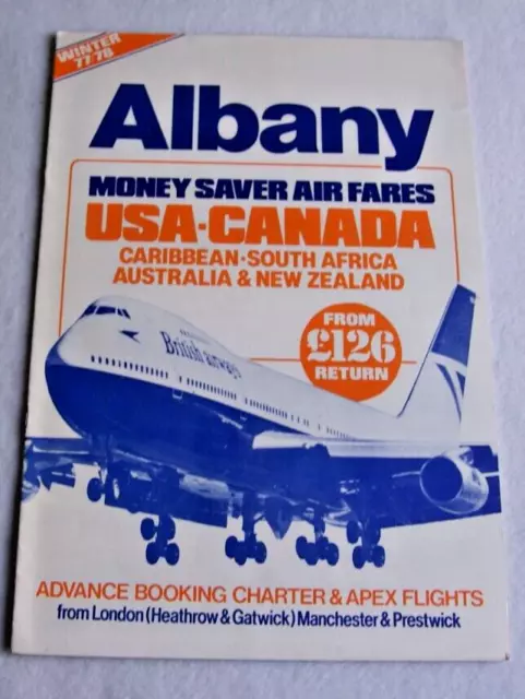1977 Albany Holiday USA Canada BOOKLET Travel Guide Caribbean New Zealand London