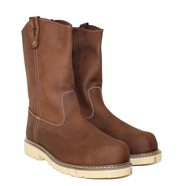 IRON AGE MENS Boots Sz 13 W Solidifier Brown Leather Comp Toe EH