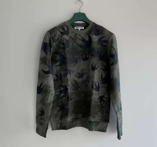 McQ Alexander McQueen TieDye Swallows Small Size Green Sweatshirt