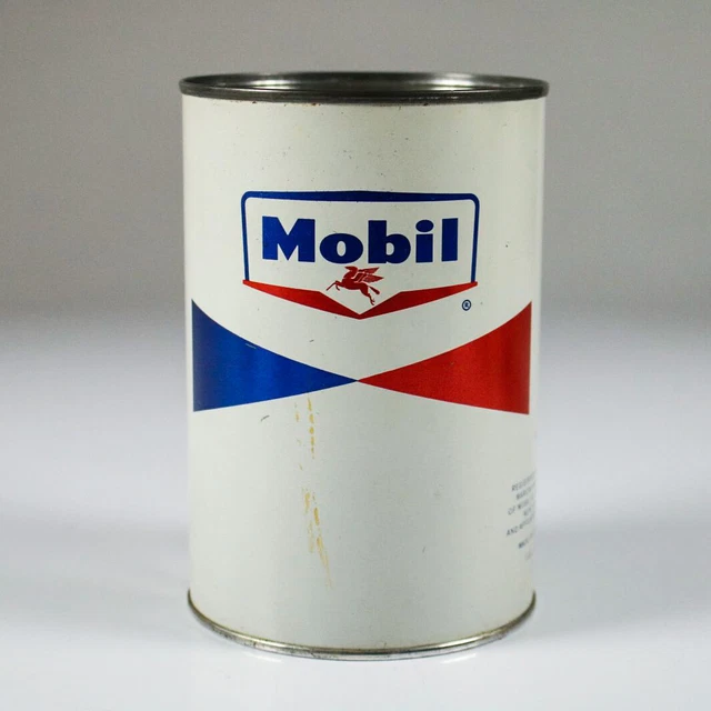 Mobil Oil Dose Petromobilia Tankstelle Blech Unterboden. Vintage Pegasus 60er